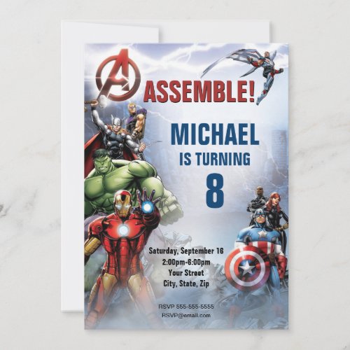 Marvel  Avengers _ Birthday Invitation