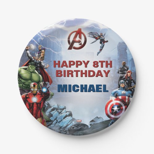 Marvel  Avengers _ Birthday Paper Plates