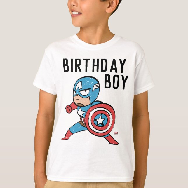 Marvel | Avengers Captain America - Birthday T-Shirt (Front)