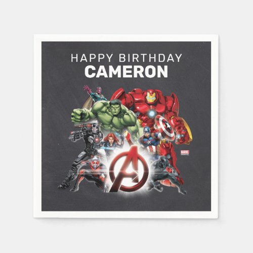 Marvel  Avengers _ Chalkboard Birthday Napkins