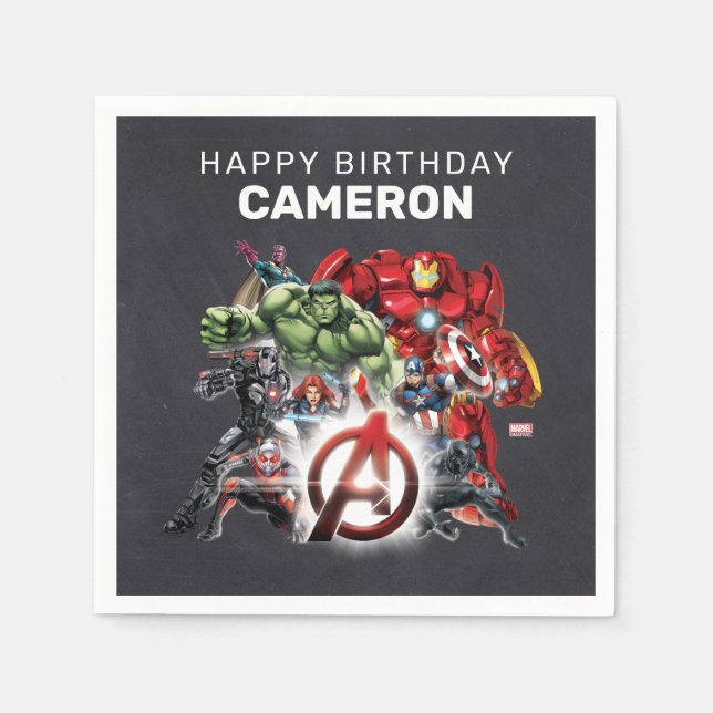 Marvel | Avengers - Chalkboard Birthday Napkins (Front)