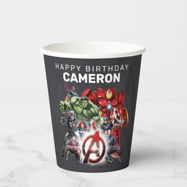Marvel | Avengers Chalkboard Birthday Paper Cups (Front)