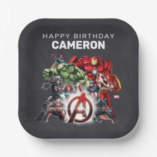 Marvel   Avengers - Chalkboard Birthday Paper Plates