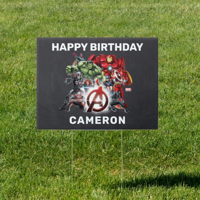 Marvel | Avengers Chalkboard Birthday Sign (Insitu)
