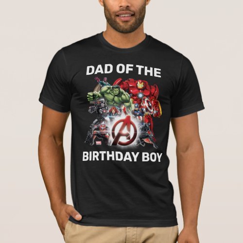 Marvel  Avengers _ Dad of the Birthday Boy T_Shirt