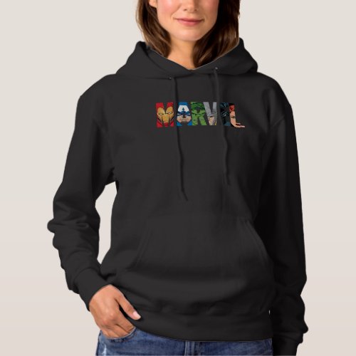 Marvel Avengers Face Letter Logo Hoodie