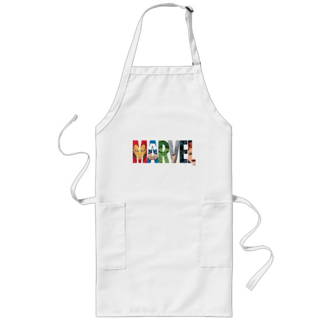 Marvel Avengers Face Letter Logo Long Apron (Front)