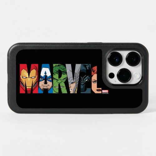 Marvel Avengers Face Letter Logo OtterBox iPhone 14 Pro Case