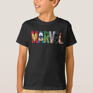 Marvel Avengers Face Letter Logo T-Shirt