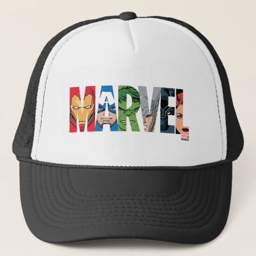 Marvel Avengers Face Letter Logo Trucker Hat