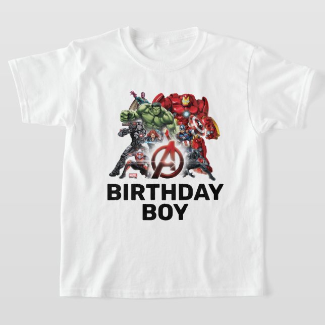Marvel | Avengers - Personalized Birthday Boy T-Shirt (Laydown)