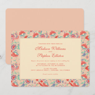 MARVEL Avengers Pink Floral Wedding Invitation