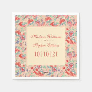 MARVEL Avengers Pink Floral Wedding Napkins