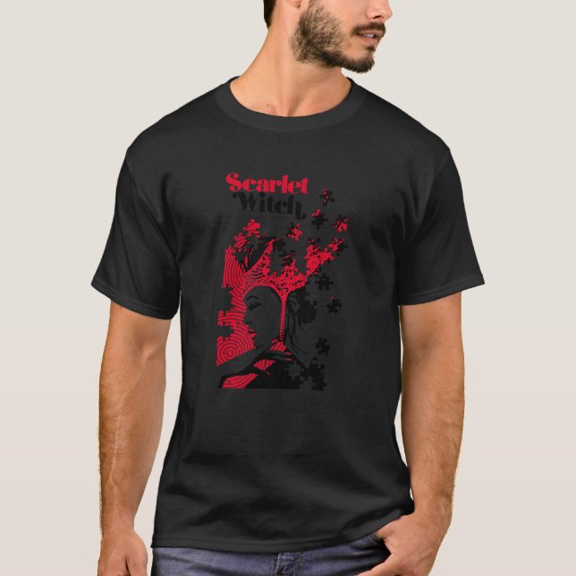 Marvel Avengers Scarlet Witch Wanda Maximoff Puzzl T-Shirt (Front)