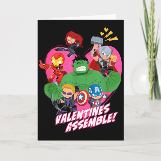 Marvel Avengers Valentines Emble  Card (Front)
