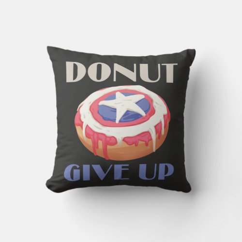 Marvel  Captain America Shield Donut Give Up Throw Pillow