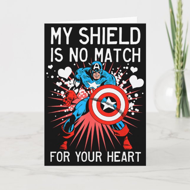 Marvel Captain America Shield Heart Valentine Grap Card (Front)