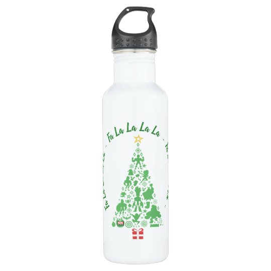 Marvel Christmas Tree Icon Graphic Stainless Steel Water Bottle
