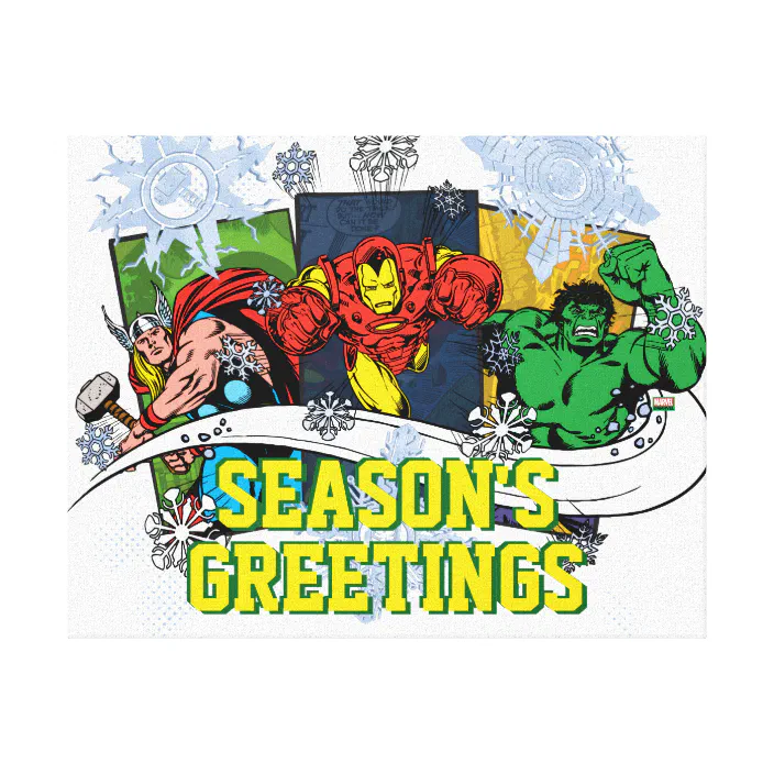 marvel classics thor iron man hulk in snow canvas print zazzle com