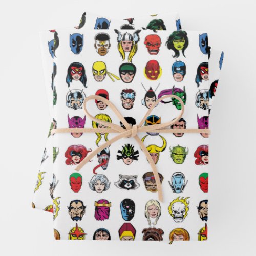 Marvel Comic Characters Pattern Wrapping Paper Sheets
