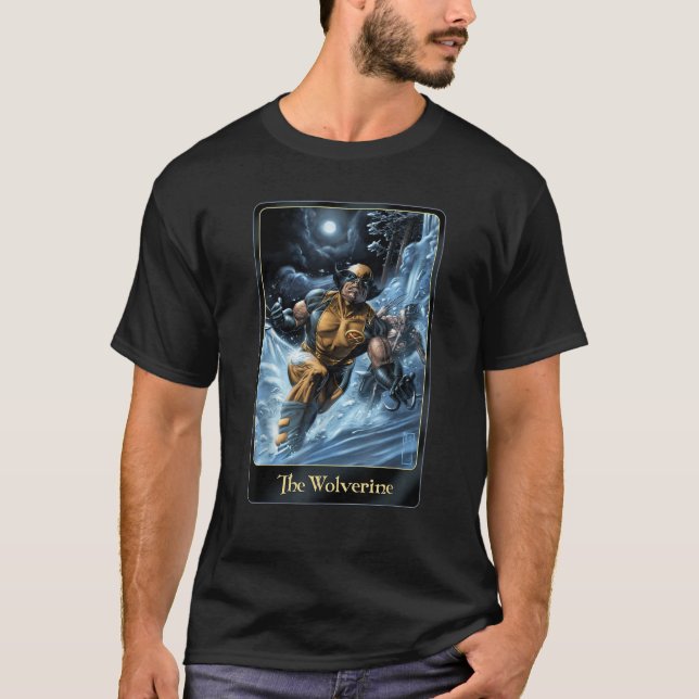 Marvel Comic Wolverine Moon light Card Art Graphic T-Shirt (Front)