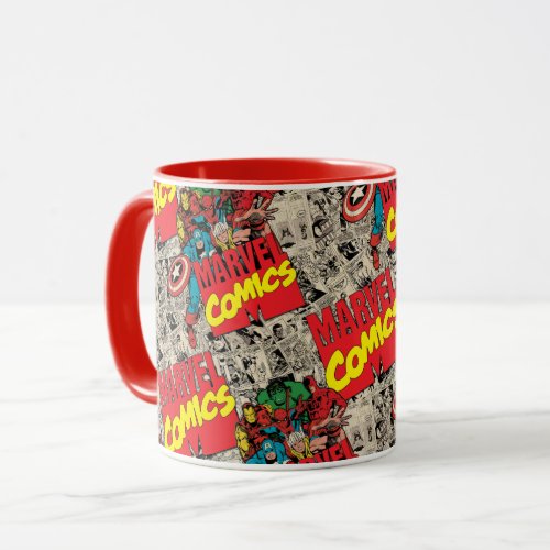 Marvel Comics Hero Group Pattern Mug