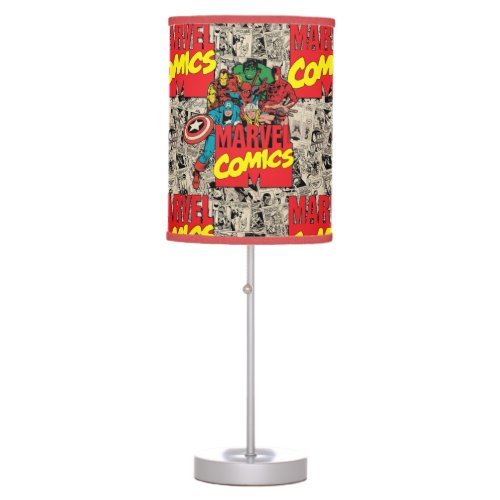 Marvel Comics Hero Group Pattern Table Lamp
