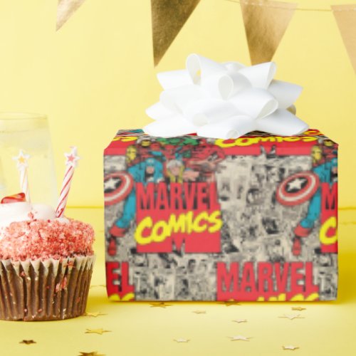 Marvel Comics Hero Group Pattern Wrapping Paper