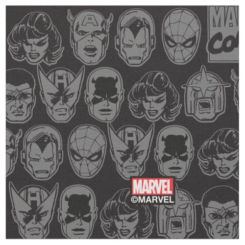 Marvel Comics Hero Head Pattern Fabric