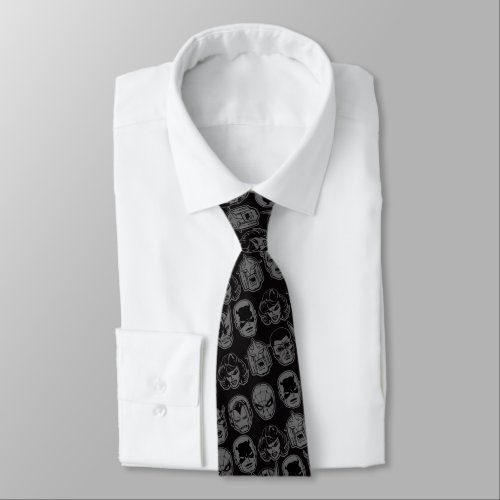 Marvel Comics Hero Head Pattern Neck Tie