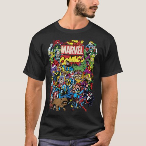 Marvel Comics Heroes Group Shot Graphic T_Shirt T_