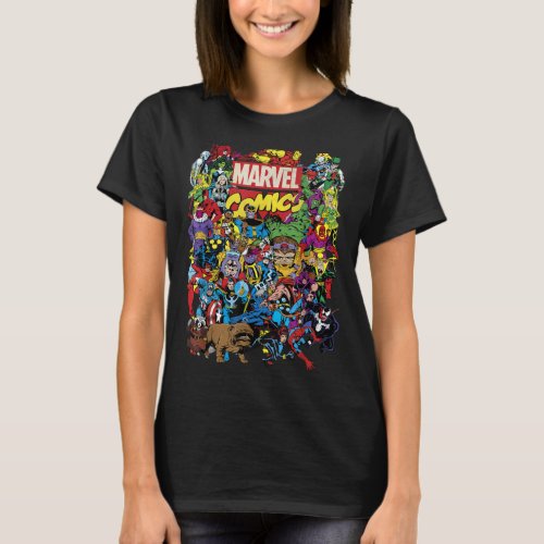 Marvel Comics Heroes Group Shot Graphic T_Shirt T_