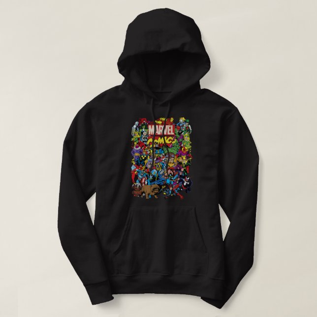 Marvel Comics Heroes Group Shot Graphic T-Shirt T- Hoodie (Design Front)