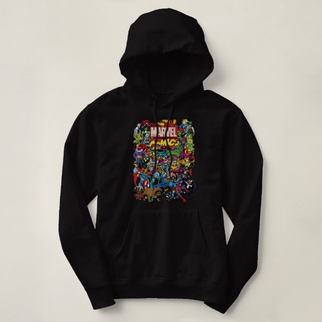 Marvel Comics Heroes Group Shot Graphic T-Shirt T- Hoodie (Design Front)