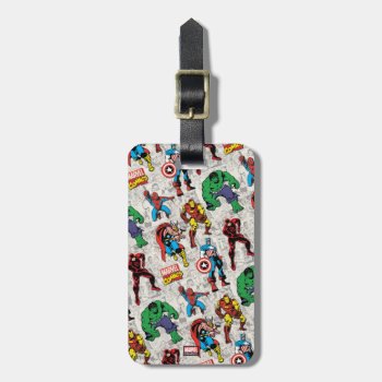 Marvel Comics Heroes Pattern Luggage Tag by marvelclassics at Zazzle