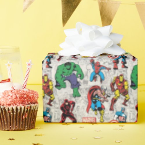 Marvel Comics Heroes Pattern Wrapping Paper