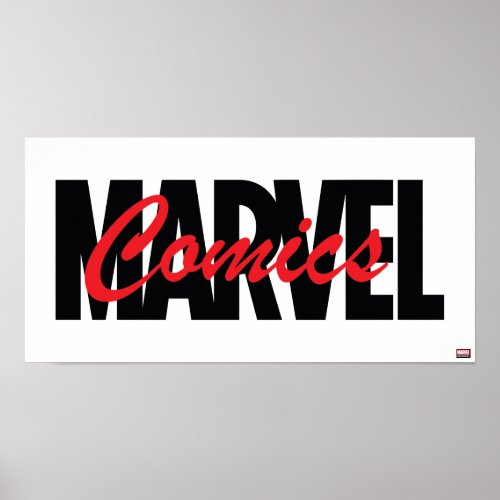 Marvel Comics Overlapped Cursive Logo Poster