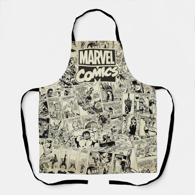 Marvel Comics Pages Pattern Apron (Front)