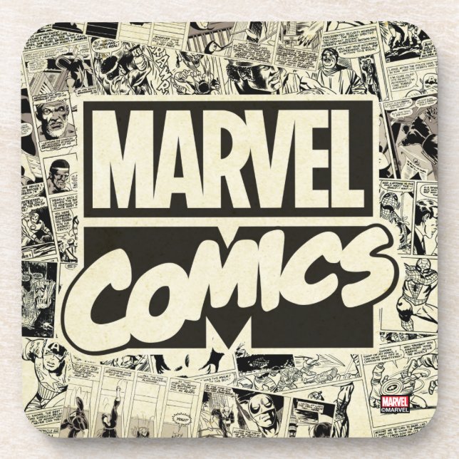 Marvel Comics Pages Pattern Beverage Coaster (Front)
