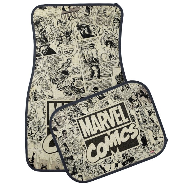 Marvel Comics Pages Pattern Car Floor Mat (Set)