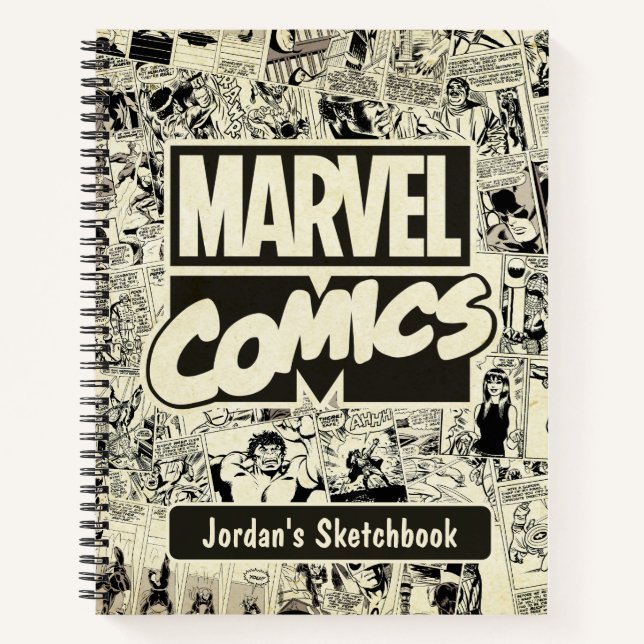 Marvel Comics Pages Pattern Drawing Notebook (Front)