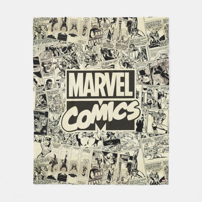 Marvel Comics Pages Pattern Fleece Blanket (Front)