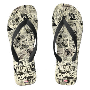 Marvel Comics Pages Pattern Flip Flops