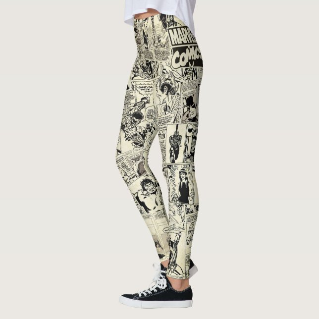 Marvel Comics Pages Pattern Leggings (Left)