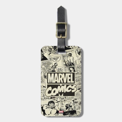 Marvel Comics Pages Pattern Luggage Tag