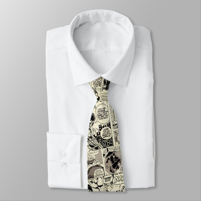 Marvel Comics Pages Pattern Neck Tie (Tied)