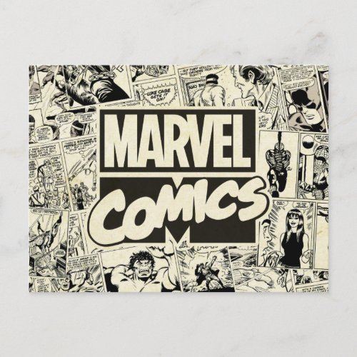 Marvel Comics Pages Pattern Postcard