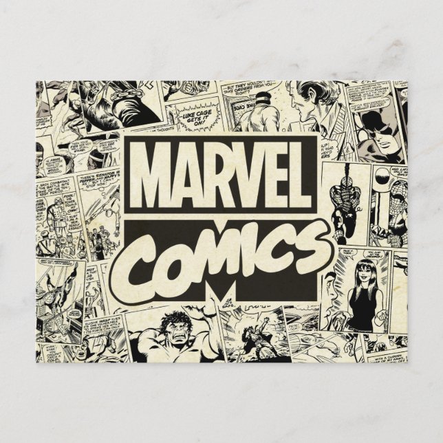 Marvel Comics Pages Pattern Postcard (Front)