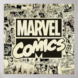 Marvel Comics Pages Pattern Poster