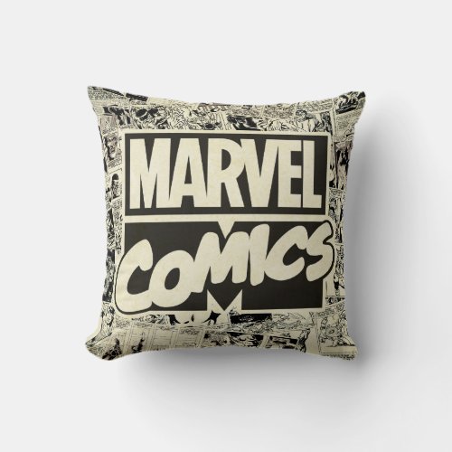 Marvel Comics Pages Pattern Throw Pillow